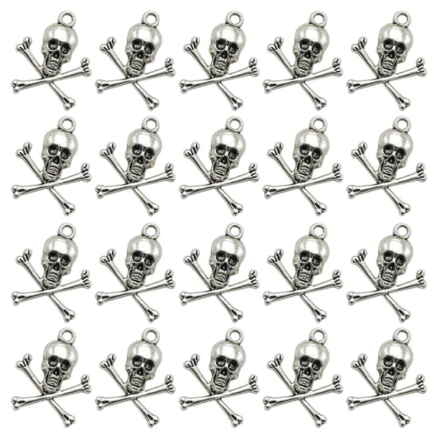 20 Stück Legierung Schädel Anhänger Charms DIY Schmuck Herstellung Zubehör für