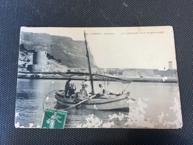 Cpa ancienne carte postale descente de scaphandrier CASSIS France