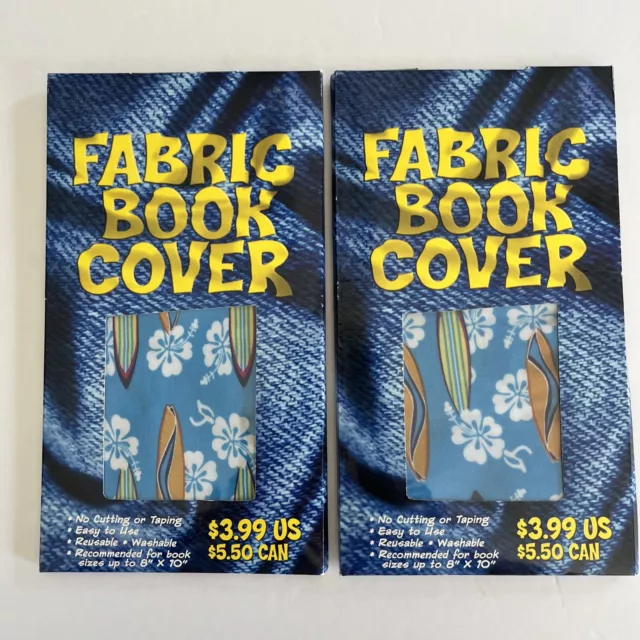 Set Of 2 - Fabric Book Covers - Surf Boards (Up To 8 X 10 Book) Washable New