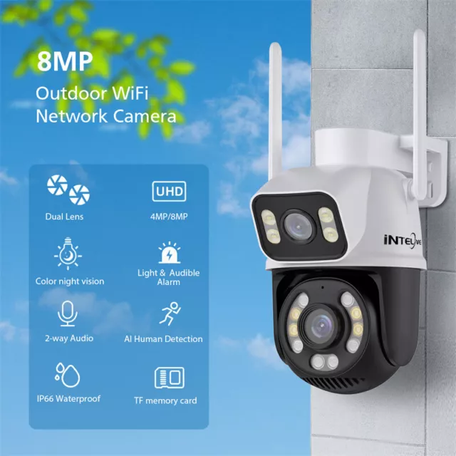 8MP 4K IP Camera Wireless WIFI Outdoor CCTV HD PTZ Smart Home Security IR Cam UK 3