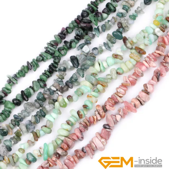 Natural Freeform Chips Stone DIY Beads For Jewellery Making 34"/15" in Lots AU 2