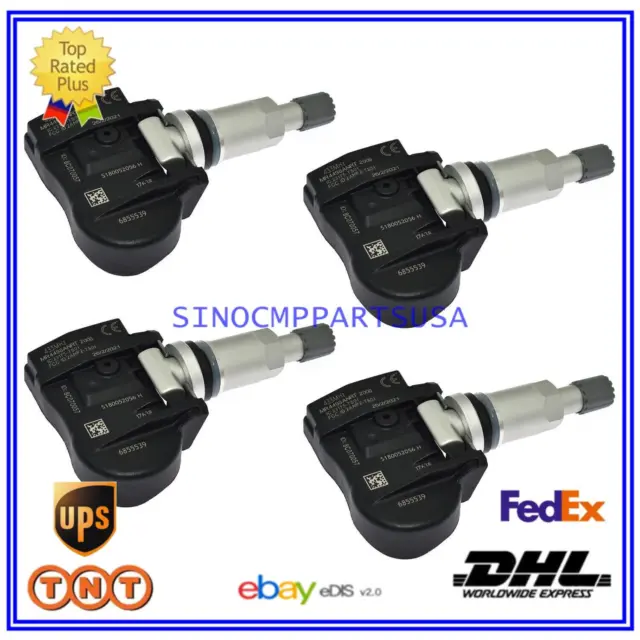 4PCS Tire Pressure Sensor TPMS 6855539 For BMW 1 2 3 4 Series i3 i8 X1 X2 X5 X6