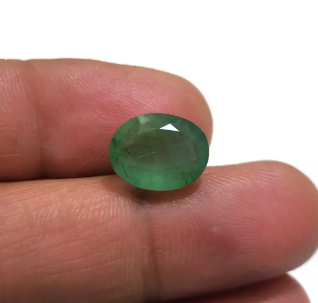 Awesome Amazing Zambian Green Emerald 6.20 Crt Faceted Oval Shape Loose Gemstone