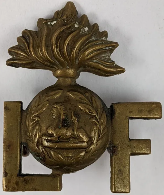 British Army; Single Lancashire Fusiliers Brass Shoulder Title "LF", c WW1