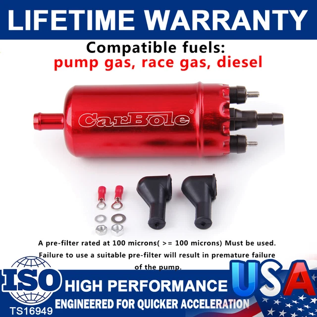 INLINE HIGH PRESSURE Fuel Pump Installation Kit Universal Replacement