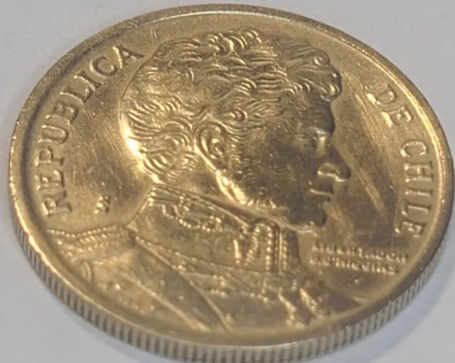 1992 Chile 10 Pesos Coin KM228.2 LiberatorB O'HIGGINS NICE COIN US SELLER