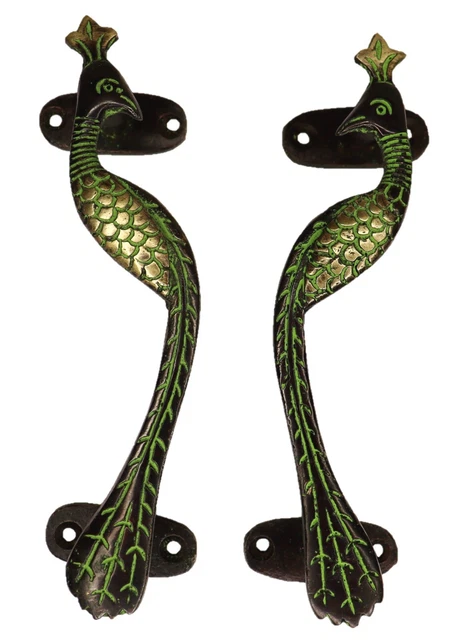 Peacock Shape Victorian Finish Handmade Brass Door Handle Pull Knob Home Décor