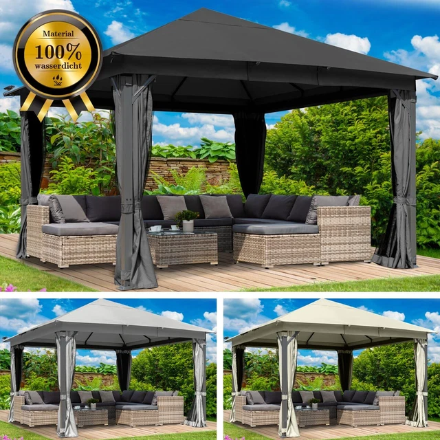 BRAST Pavillon Aluminium Infinity 4x4m Alu Garten Pavilon Pavillion Festzelt