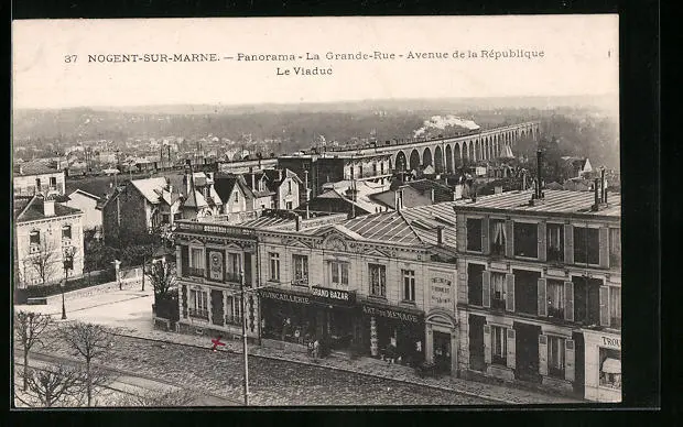 CPA Nogent-sur-Marne, vue générale, La Grande-Rue, Avenue de la République, Le