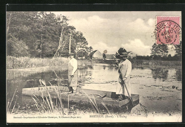 CPA Breteuil, L´Etang, Flösser 1905