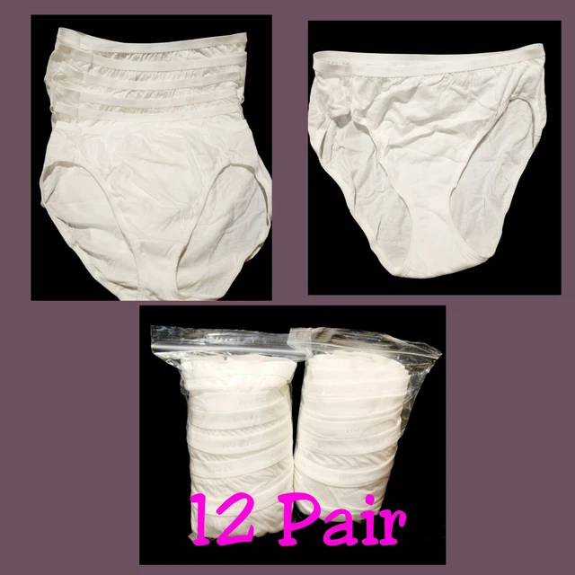 12 pieces Women Spandex Underwear Cotton Bikini Panty S - 3XL (Large