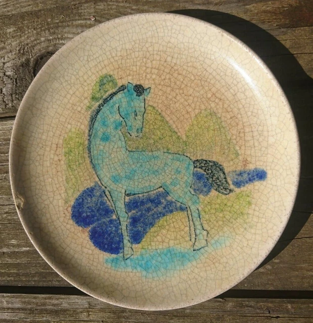 Petite Assiette de Collection Villeroy et Boch Mettlach Décor Cheval Bleu