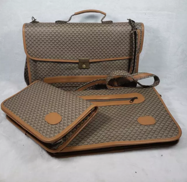 Vintage GLORIA VANDERBILT Executive Travel Bag , briefcase, laptop, SET OF THREE