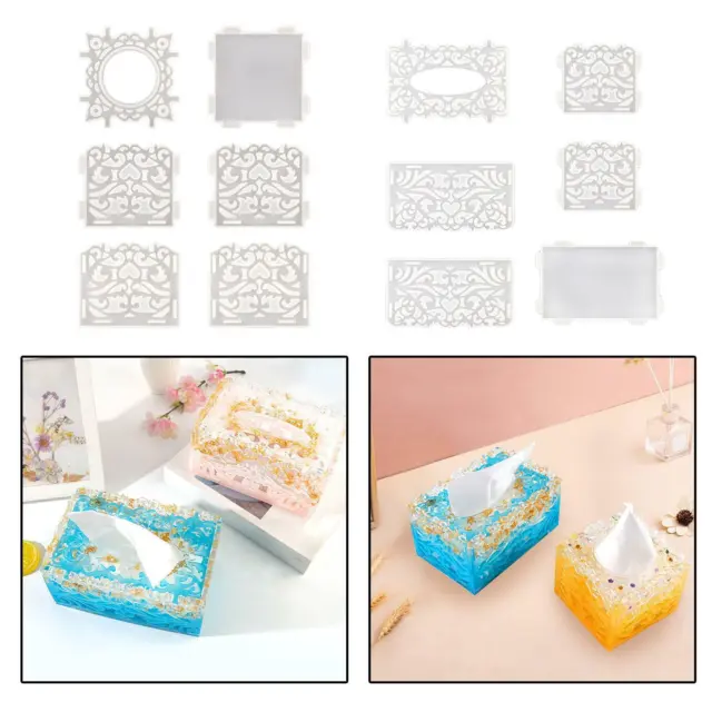 6pcs Clear Silicone Mold DIY Art Epoxy Resin Casting Moulds Jewelry Making