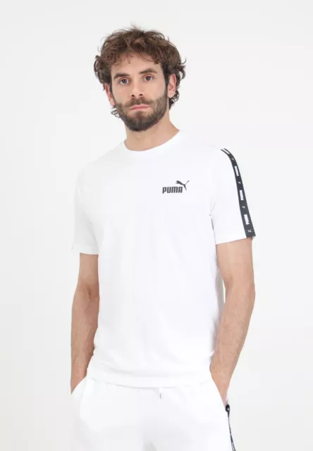 PUMA T-shirt Uomo Bianco MANICA CORTA T-shirt sportiva bianca da uomo Essen