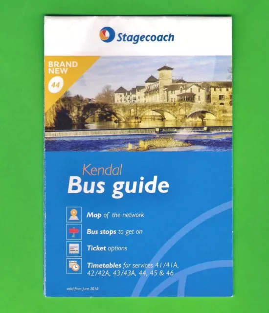 Stagecoach Pocket Bus Guide & Map ~ Kendal - Local Services 41 to 46 - June 2018