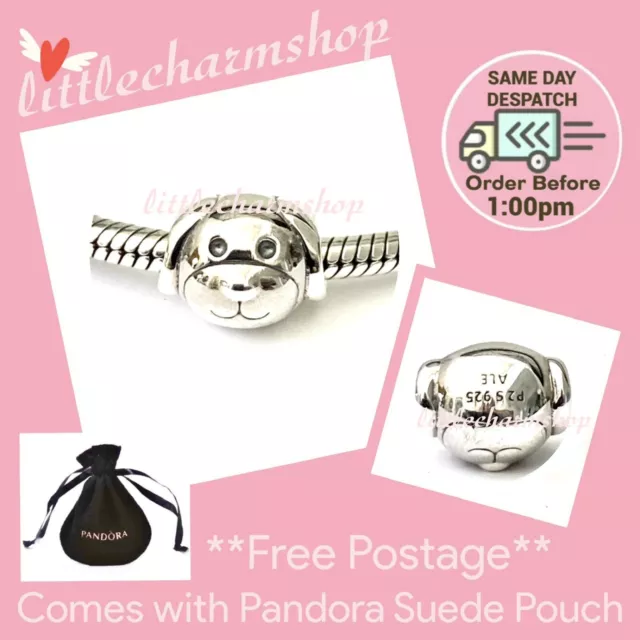 NEW Authentic Genuine PANDORA Sterling Silver Cute Dog Charm - 791707 RETIRED