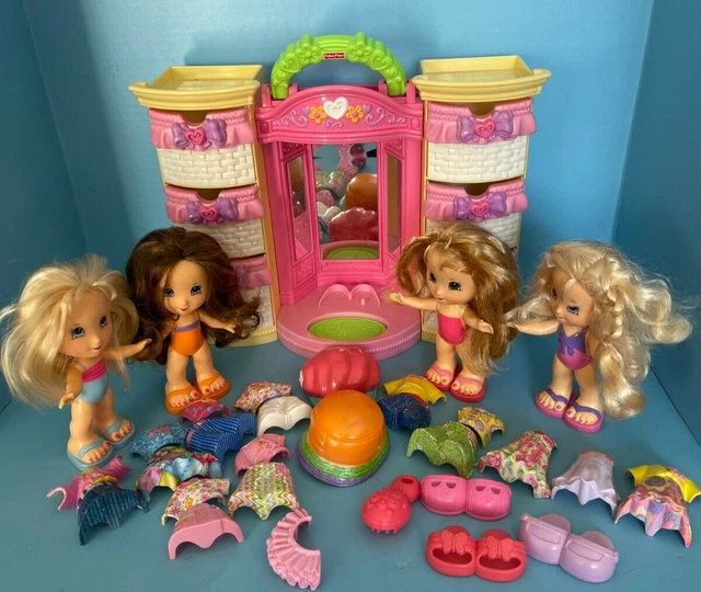 Fisher Price Snap N  Style Doll 30+ pc LOT Light Wardrobe Clothing Access Doll