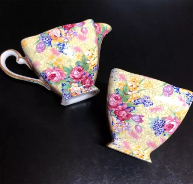 Chintz Sugar & Creamer Royal Winton "Wellbeck" Grimwades England Floral