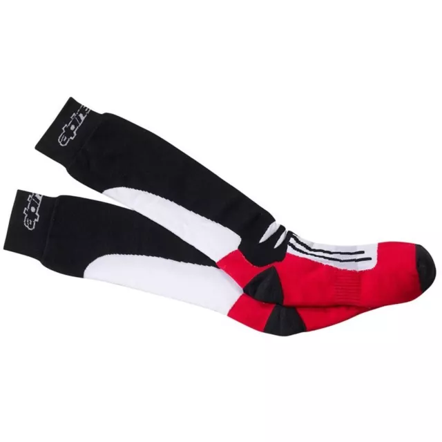 Alpinestars Road Racing Long Motorcycle Socks Coolmax Ribbed Anti-Bacterial Red