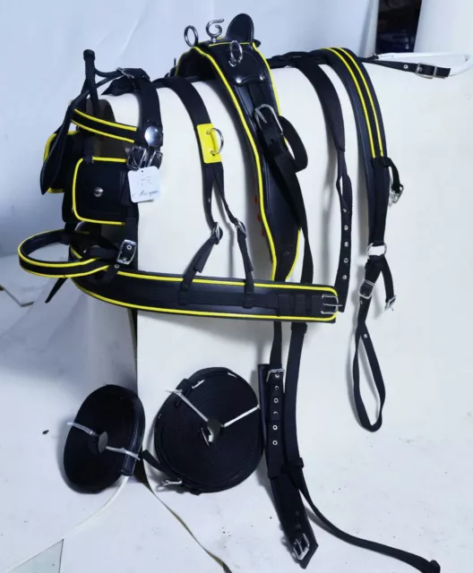Nylon Driving Cart Harness Set Two Tone For Single Horse Full Cob Pony Shet