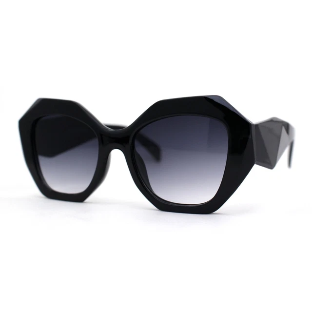 Womens Geometric Diamond Cut Mod Butterfly Chic Fashion Sunglasses