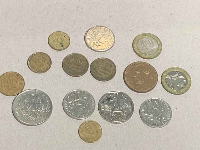 Francs - Centimes - Frankreich - Lot aus 14 Münzen  -  über 40 Francs- Konvolut