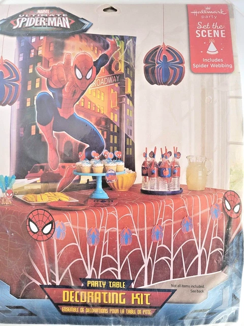 &ULTIMATE SPIDER-MAN BIRTHDAY Party Supplies Table Set with Spider Web