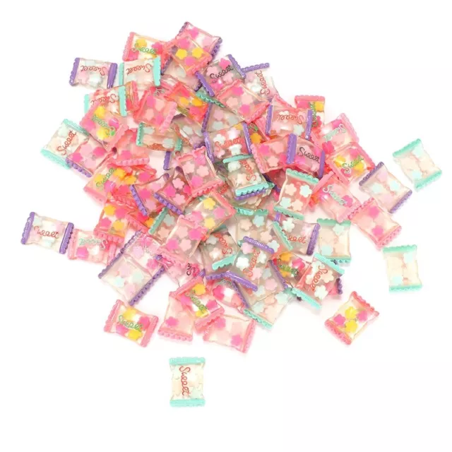 100Pcs Sweet Resin Candy Flatback Miniature Jelly Candy Cabochon9076