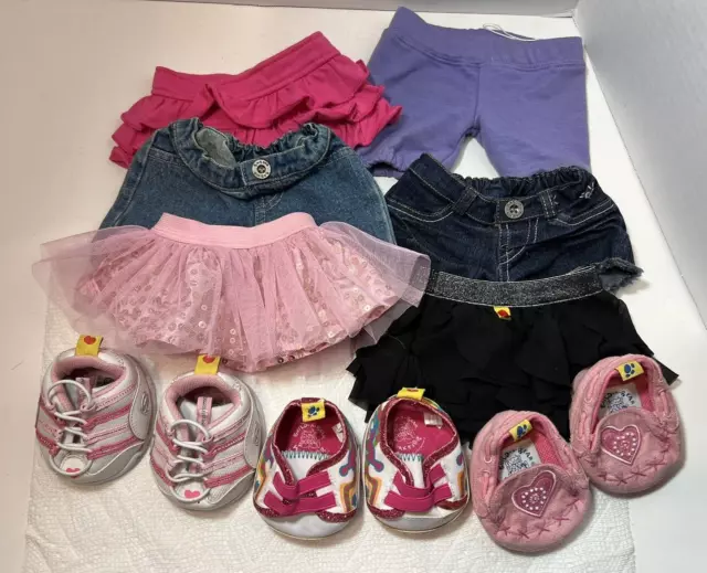 Build a Bear Shoes Shorts Skirts Lot 6 Bottoms 3 Pair Shoes