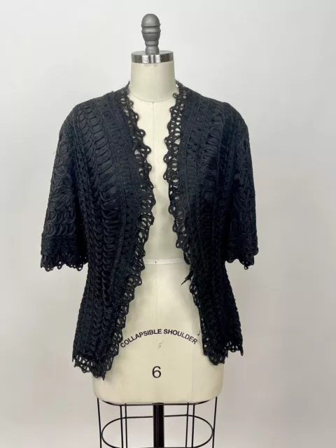 Antique Victorian Edwardian Black Soutache Lace Jacket AS IS