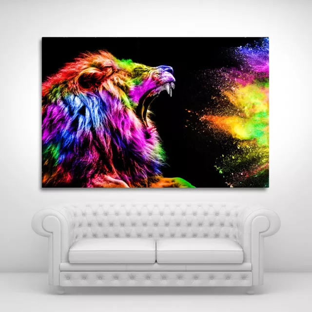 Acrylglas Wandbild Löwe Lion Abstrakt Kunstdruck Bilder Natur Deko Glasbild