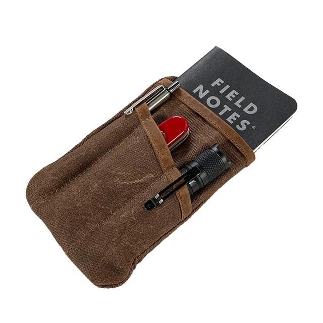 Waxed Canvas Multi-Tool Pocket Pouch, Compact Multipurpose Zipper