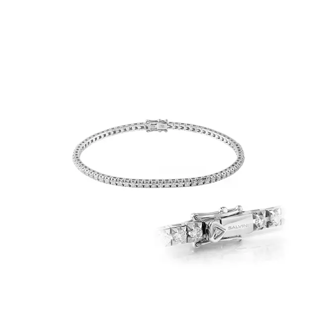 Salvini Damiani Linea BATTITO - Bracciale Tennis oro bianco e diamanti ct. 1.01 2