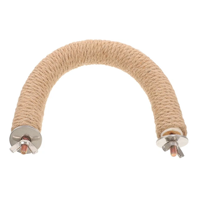 Visual Reference: Bird Jute Rope Perch Swing Bird Cage Standing Rope Parrot