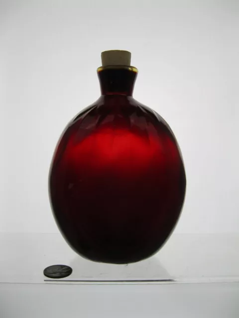 Red Squares Pattern Glass Pocket Flask