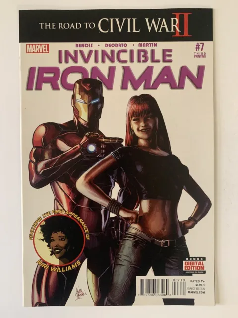 Invincible Iron Man #7 9.4 Nm 3Rd Print 2016 1St Appearance Of Riri Williams