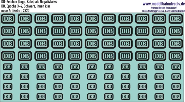 DB-Zeichen Logo Keks, Schwarz, DB - NEU Siebdruck Kreye Decals, 120-2320