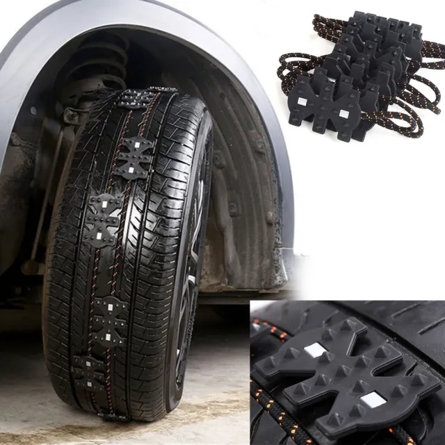 4PCS Car Tire Anti-skid Snow Chains TPU Nylon Wheel Chain for Snow Mud Road