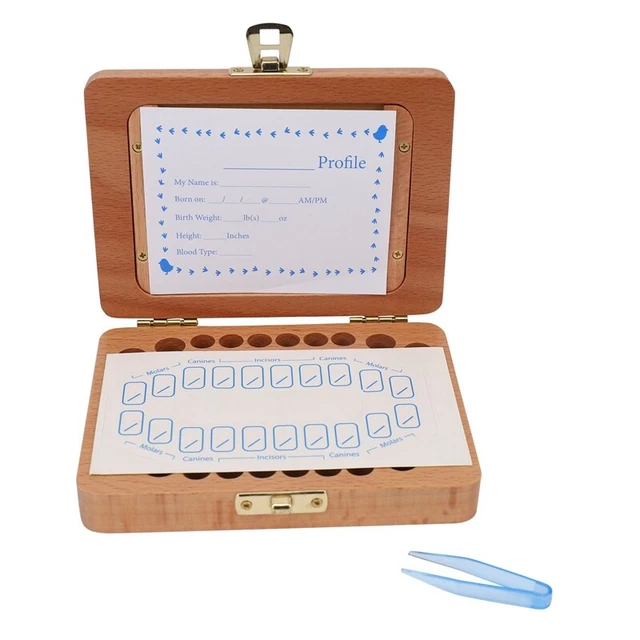 1X(Tooth Keepsake Box, Baby Teeth Box Milk Teeth Save Organizer Kit, Tooth8340