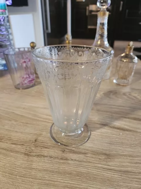 Verre gravé ancien En Cristal Fin 18ème Début 19 Ème