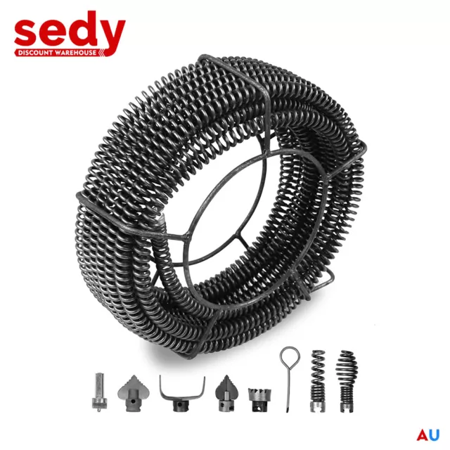 SEDY Plumber Drain Snake Pipe Cleaner Pipeline Sewer 12M 6 Drill Bit Tool