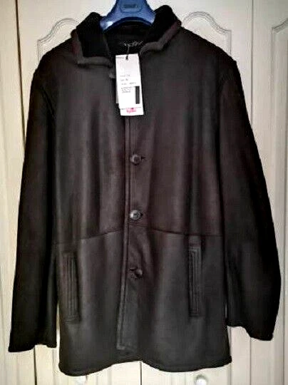 NWT Blue Duck Napa Leather Micro Shear Shearling Snowtop Coat; Size 40, USA NWT Blue Duck Napa Leather Micro Shear Shearling Snowtop Coat; Size 40, USA