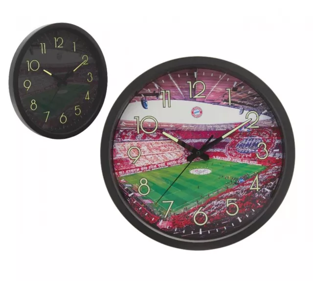 FC Bayern München Wanduhr - Allianz Arena - nachtleuchtend Uhr FCB