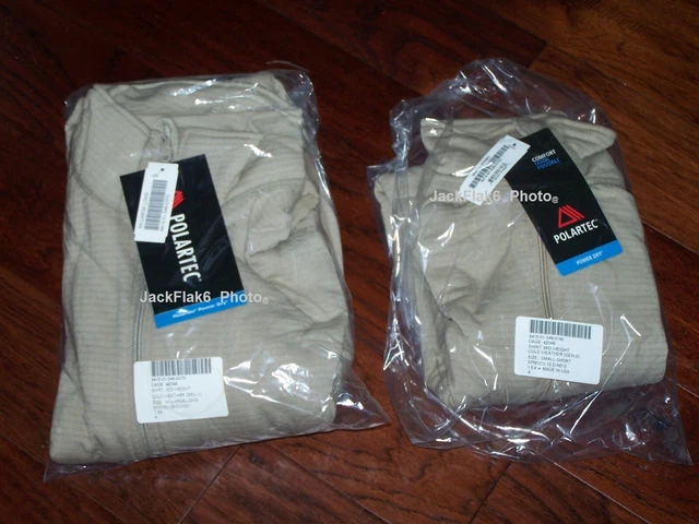 2 SHIRTs FLEECE LEVEL 2 GEN III GRID COLD WEATHER ECWCS MILITARY XXL & SML NIB