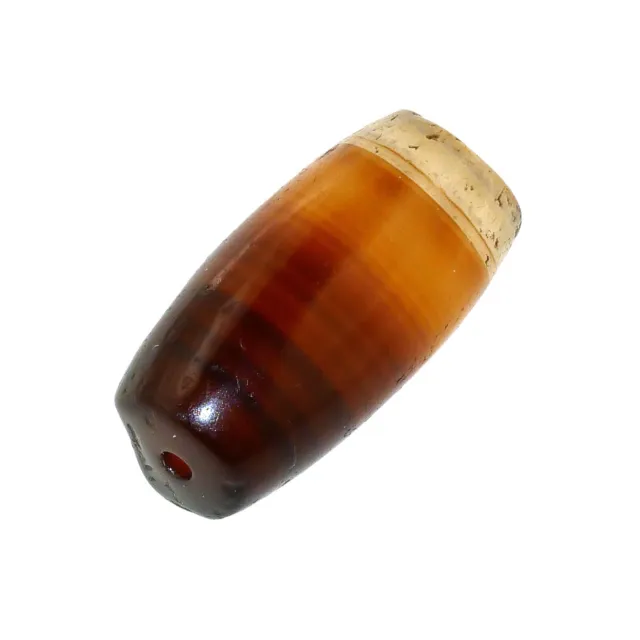 (2489) Striped Agate Bead from China-Tibet,  中国古董条纹玛瑙珠