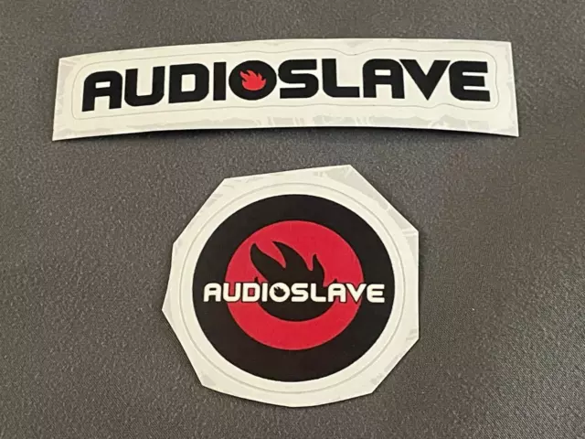 Lot (2) AUDIOSLAVE 1/2" to 3 1/2" Band Logo Stickers FAST! FREE! Cornell Morello