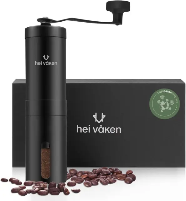 Molinillo de café Hei Våken manual con molinillo de cono - grado de molienda ajustable - manual