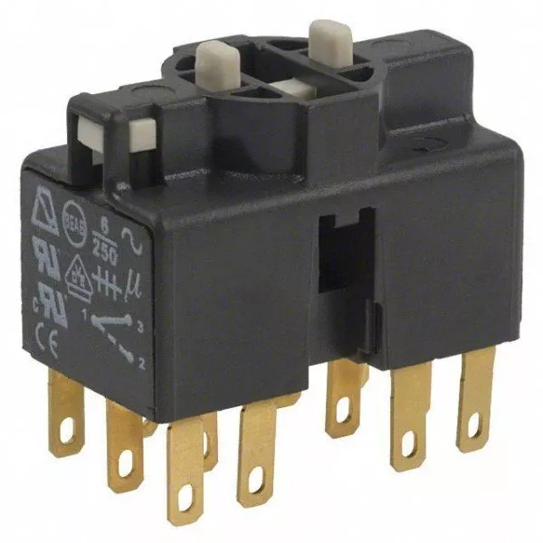 APEM Inc. A0155B Contact Block - 6 A - 250 Vac - 3 Pole - A01 Series - Quick ...