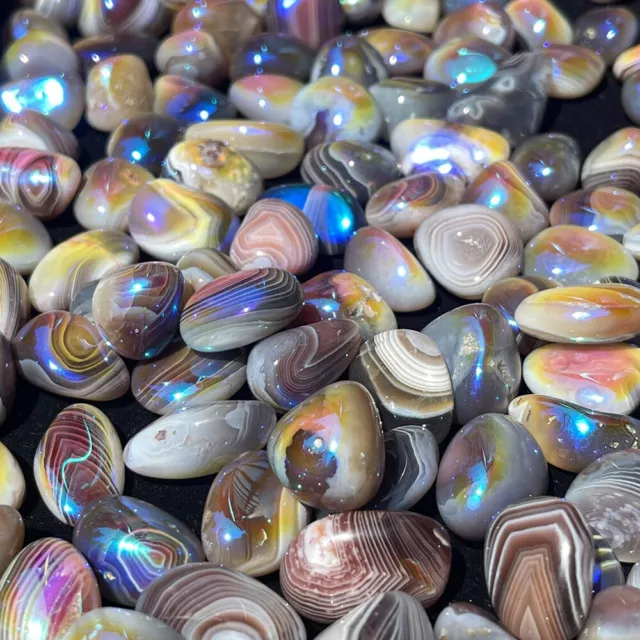 100g Natural Colorful Mixed Tumbled Agate Crystal Bulk Mix Assorted Gem Stone